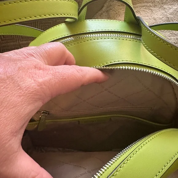 Lime—Michael Kors Jaycee Large Pebbled Leather Backpack - Picture 6 of 8